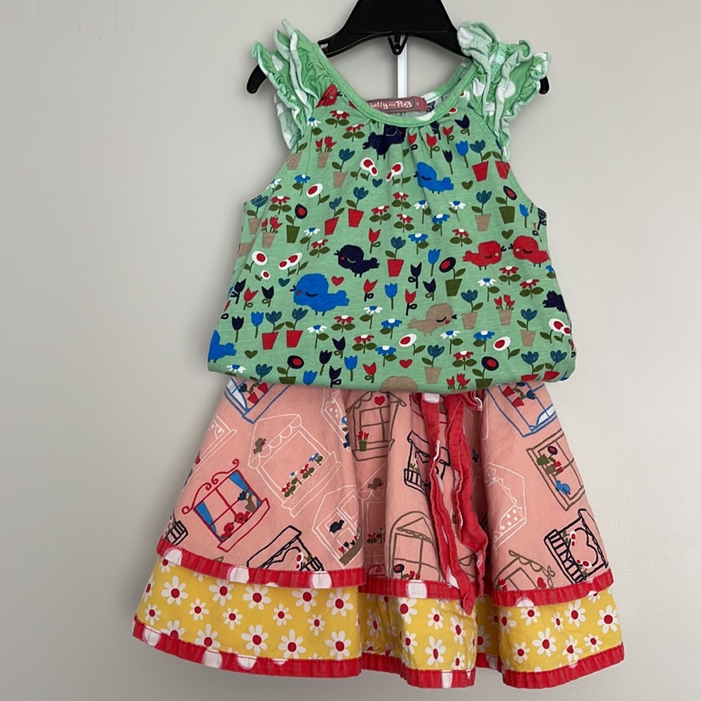 Jelly the Pug Belezza Claire Kids Skirt & Top Set Girls Sz 4